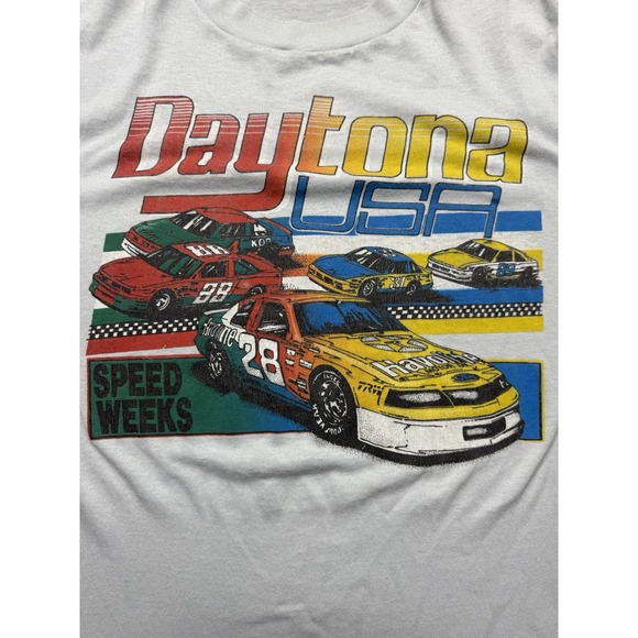 Vintage Daytona USA Racing Nascar Graphic T Shirt Mens Motorsport Tee - Picture 7 of 7
